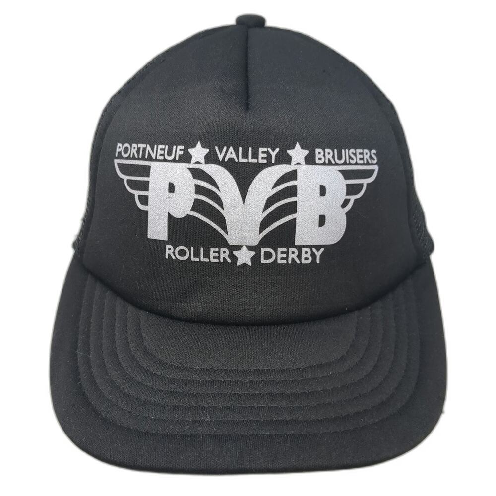 District Trucker Hat Black One Size Portneuf Valley Bruisers Roller Derby PVB